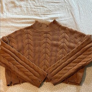 Cable Knit Brown Sweater